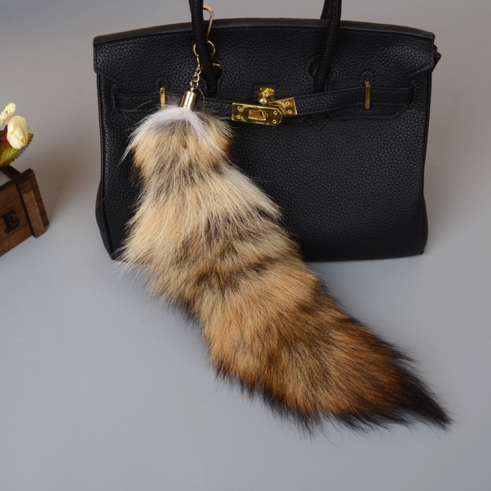3PC Tail Keychain Set - Fluffy Animal Tail Keyring Charms for Women, 16" Realistic Therian Keychains for Bags, , Renaissance Fairs