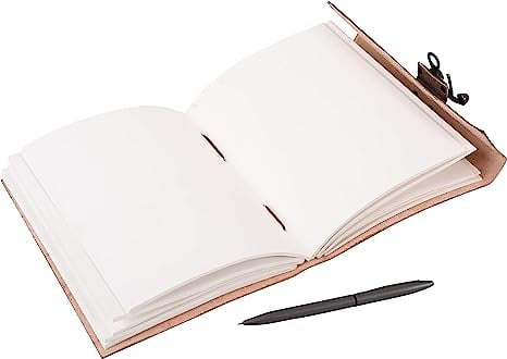 OVERDOSE Bharatnatyam Leather Journal - Handmade Journal For Students, Office Bound Leather Journal for men & women | Sketchbook | Notebook Diary - 6 x 8 inches | 15 x 20 cm | A5