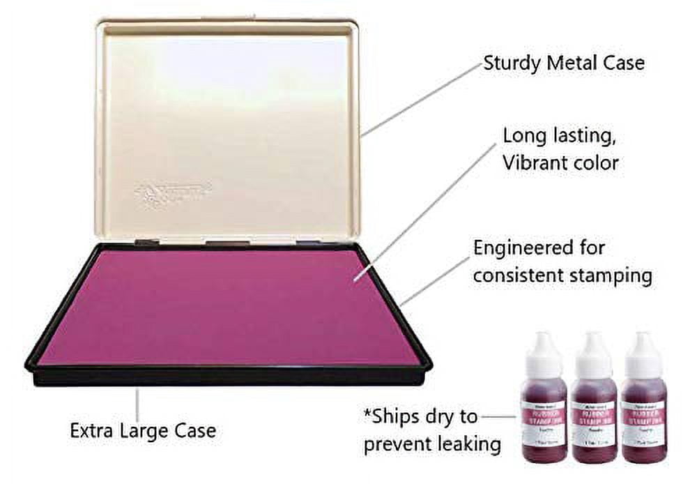 Infusion 8" x 12" Extra Large Industrial Stamp Ink Pad, Your Go to Large Stamp Ink Pad for Bright Color, Even Coverage and Durability, Fuchsia Stamp Pad
