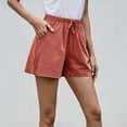 thumbnail image 5 of JINMGG 2024 Summer Plus Womens Shorts Clearance,Women Solid High Waist Cotton and Linen Shorts Pants Casual Beach Shorts Red XXXL, 5 of 8