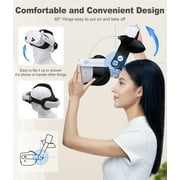 QQV Head Strap for Oculus Meta Quest 3/Quest 3S/2, VR Headset Accessories Strap with Double Knobs Adjustable Elite Headstrap