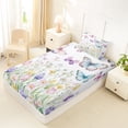 thumbnail image 4 of Erosebridal Chic Butterfly Twin Sheet Sets for Girls, Colorful Flower Bedding, 3 Pieces, 1 Flat Sheet 1 Fitted Sheet and 1 Pillowcase, 4 of 5