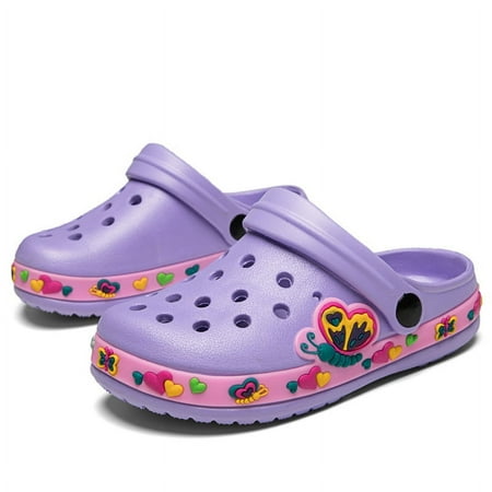 

Little Kids Clogs Cute Cartoon Boys Girls Garden Clogs Toddlers Non-Slip Breathable Slides Sandals Children Lightweight Slip-on Beach Pool Shower Slippers