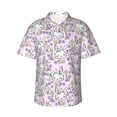 thumbnail image 1 of Balery Purple Rabbit Camisas hawaianas de manga corta para hombre, camisas playeras de corte holgado, camisas de vacaciones con botones,Small, 1 of 7