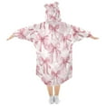 thumbnail image 2 of joogoo Wearable Blanket Hoodie for Watercolor Bow Oversized Sherpa Hooded 3-14 YR M, 2 of 7