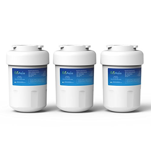 EcoAqua EFF-6013A Replacement for GE MWF SmartWater, MWFA, MWFP, GWF, GWFA, Kenmore 469991 Refrigerator Water Filter, 3 Pack