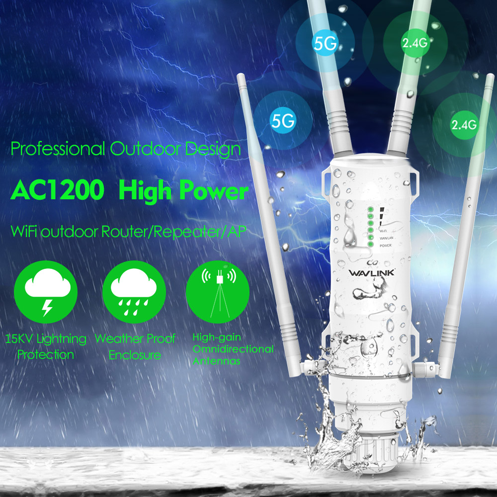 WAVLINK Dual Band Wifi Router, AC1200 Outdoor Wireless Router with Gigabit Ethernet & PoE for Home