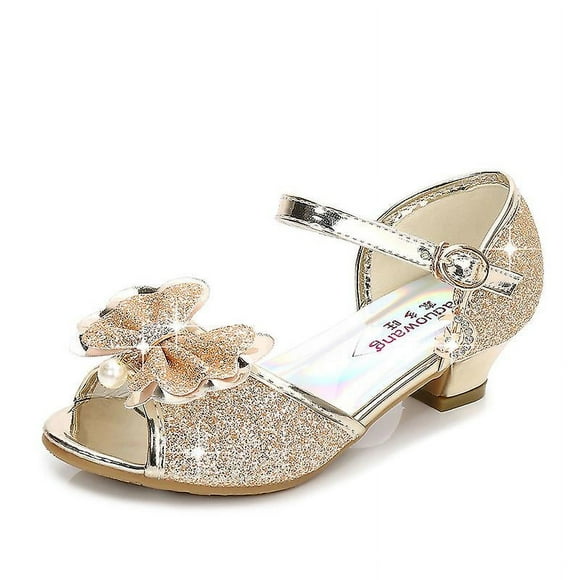 Sandales Filles Strass Nœud Chaussures de Danse Latine 5-13 Ans Sandalias Été Talon Haut Chaussures Princesse Sandales Enfants
