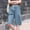 Blue, variant on NTACZA Straight Leg Women's Shorts High Waisted Burmuda Shorts Drawstring Elastic Shorts for Ladies L