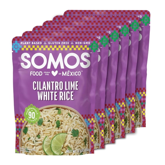 SOMOS Cilantro Lime White Rice, 8.8 oz Pouch, 6 Pack