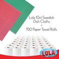 thumbnail image 7 of Swedish Dishcloths by Lola, Eco-Friendly Towels, Reusable Paper Towels, For Washing Dishes, 10 Pack, 7 of 7
