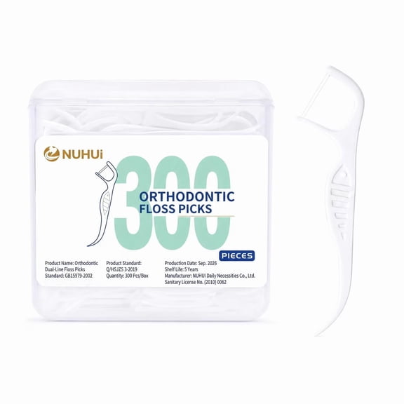 300 Count Floss Picks Orthodontic Twin-Line Super Clean Teeth Dental Floss for Braces Super Clean Teeth,Floss for Braces Preveinting Tooth Decay,Dental Orthodontic Oral Care Tools