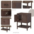 thumbnail image 4 of 24" Bathroom Vanity Base Only, Soild Wood Frame, Bathroom Storage Cabinet with Doors and Open Shelf, Brown(Sink Basin Not Included), 4 of 7
