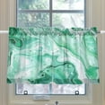 thumbnail image 4 of Ryvnso Green Marble Liquid Half Curtains Sets Tier 2 Panels Short Curtain Rod Pocket 27"W x 36"L, 4 of 7