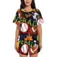 thumbnail image 1 of Vsdgher Pyjamas pour Femmes Motif Boules Ensemble de Pyjama 2 Pcs Manches Courtes, Ensemble de Pyjama Doux d'Été Décontracté, 2 Pcs Pj-Petit, 1 of 6