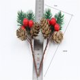 thumbnail image 4 of Material hecho a mano DIY simulación agujas de pino bayas rojas de Navidad ramas de pino decoración de árbol de Navidad ramo, 4 of 5