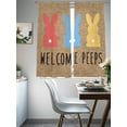 thumbnail image 4 of Easter Bunny Sheer Curtains 72 Inch Length 2 Panels for Living Room, Spring Modern Colorful Bunnies Brown Voile Kitchen Curtain Set, Luxury Privacy Drapes Window Treatment for Bedroom, 4 of 7