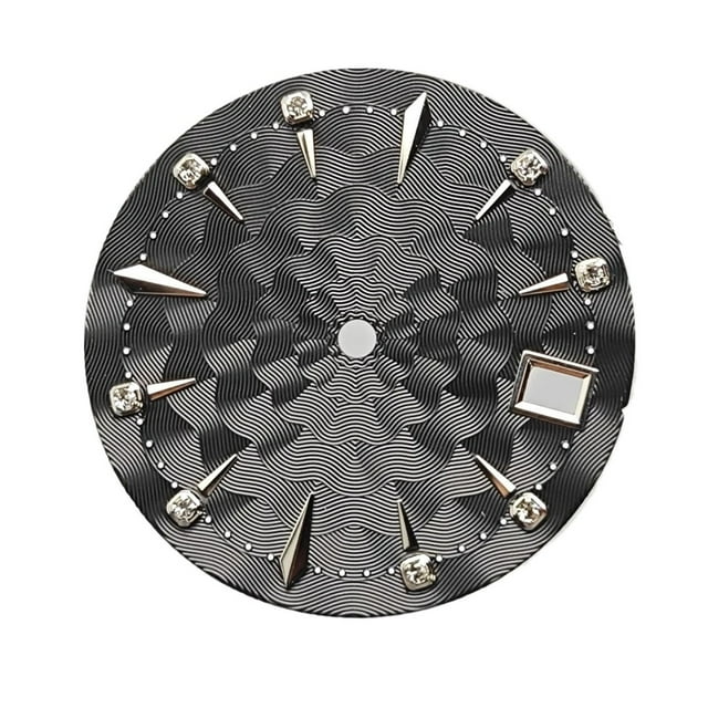 WANGQ Cadran de Montre 29 mm Motif Radial Cadrans avec Design à Échelle en Diamant Surface pour Femmes Accessoires Modifiés pour Mouvement NH35/NH36