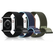 YuiYuKa 3 Pack Bands Compatible with Apple Watch Bands 40mm 44mm 41mm 45mm 38mm 42mm for Women Men, Breathable Braided Woven Nylon Sport Replacement Strap Compatible with iWatch Series 7 SE 6 5 4 3