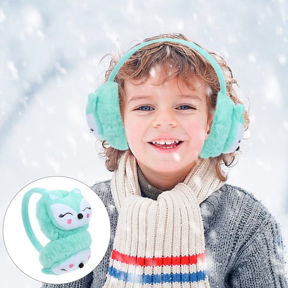 LULULION 1Pack Cute Ear Muff Blue Imitated Rabbit Hair Ear Cover Skiing Snowboarding
