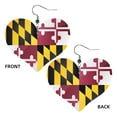thumbnail image 2 of Heart Earrings Flag Of Maryland Dangling Heart Drop Earrings For Women Love Dangle Earrings Gift, 2 of 6