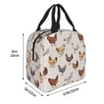 thumbnail image 2 of Yiaed Various Chicken Print Insulated Lunch Bag Reusable Cute Tote Lunch Box, Leakproof Cooler Lunch Bags for Work Office Travel School Picnic, 2 of 5