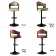 thumbnail image 6 of Hawsaiy Wooden Bar Stools Set of 1, Adjustable Height 24.5-33.5IN, Wooden Bar Chairs with PU Leather Upholstery, Back & Footrest for Kitchen, Dining, and Home Bar, 6 of 7