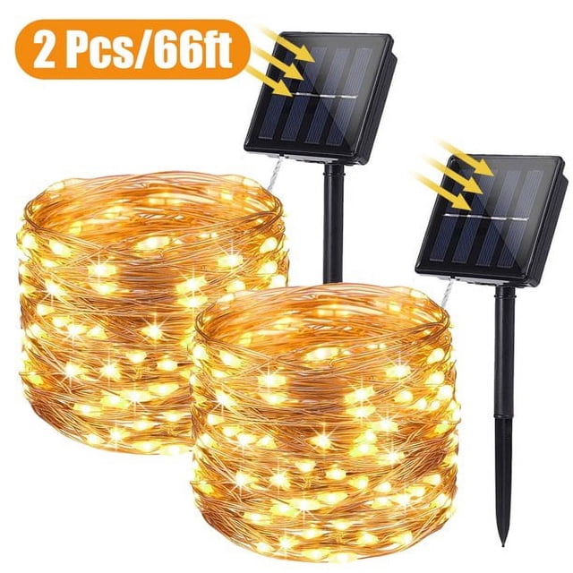1 guirnalda de luces solares/USB con alambre de cobre, resistente al agua, para el hogar, jardín, fiestas, caminos, césped, bodas, Navidad y decoración DIY (verde, 2 m)