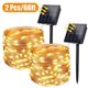 thumbnail image 1 of guirnalda de luces solares/USB con alambre de cobre, resistente al agua, para el hogar, jardín, fiestas, caminos, césped, bodas, Navidad y decoración DIY (blanco cálido, 10 m), 1 of 7
