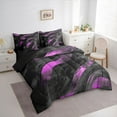 thumbnail image 3 of jejeloiu Vintage Graffiti Geometric 7-Piece Bedding Comforter Set,Pink Black King Bedding Sets For Adult Reversible, 3 of 8