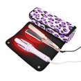thumbnail image 3 of Hair Tool Organizer Bag with Heat Resistant Mat Removable Travel Storage Case for Hot Air Brushes Curling Irons Neon Purple Leopard Print, 3 of 8
