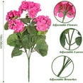 thumbnail image 2 of Morttic Artificial Red Geranium Silk Flowers Outdoor Plant Bush 2 Bundles Faux Flowers Geraniums for Outdoors Floral Home Decor Indoor Garden Patio Vase Grave Cemetary Table Centerpieces Decor, 2 of 7
