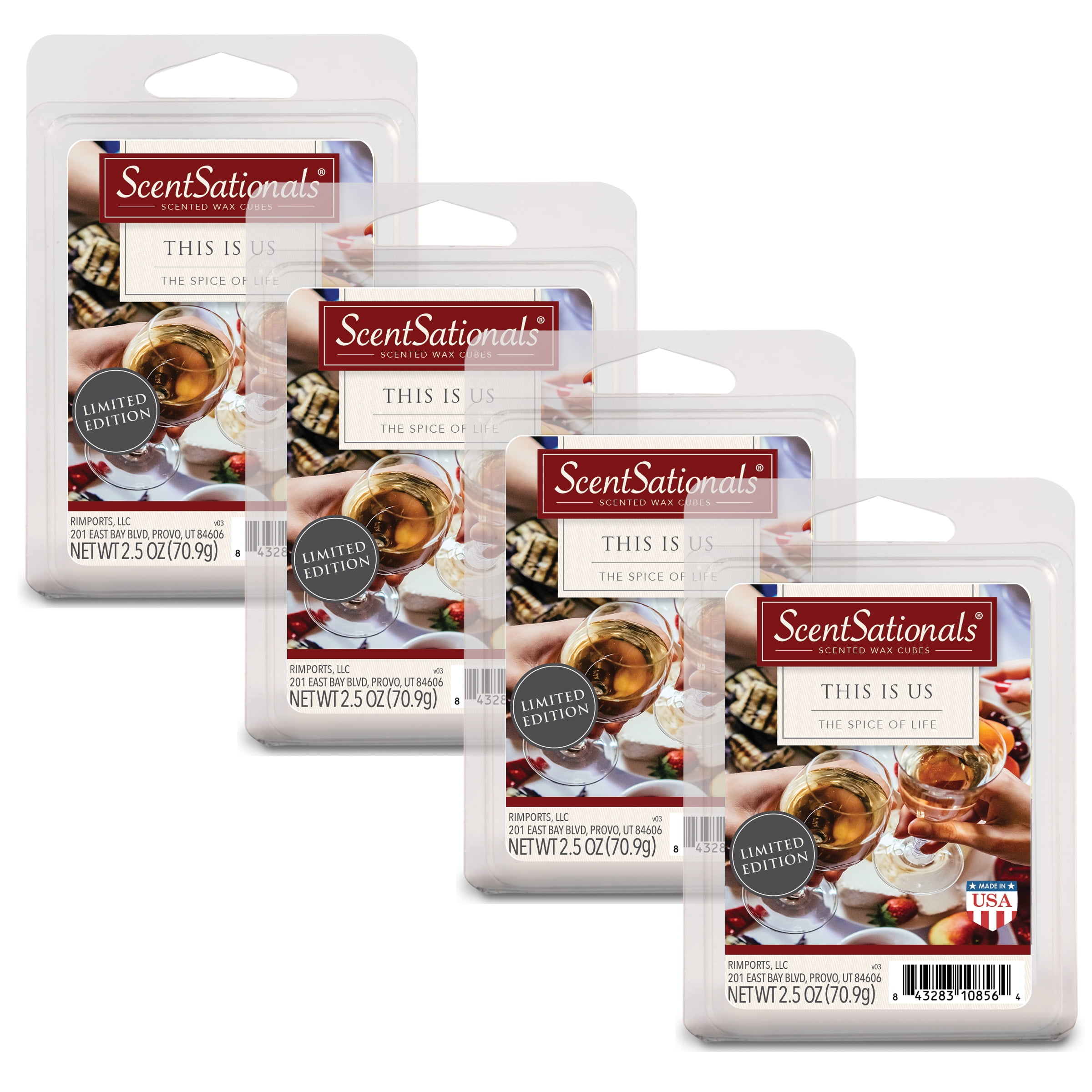 ScentSationals 2.5 oz This is Us Scented Wax Melts, 4Pack