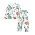 thumbnail image 2 of Kll Music Lover Dinosaur Print Women'S Long Sleeve Pajamas With Pants Sleepwear Loungewear 2 Set-Xx-Large, 2 of 9