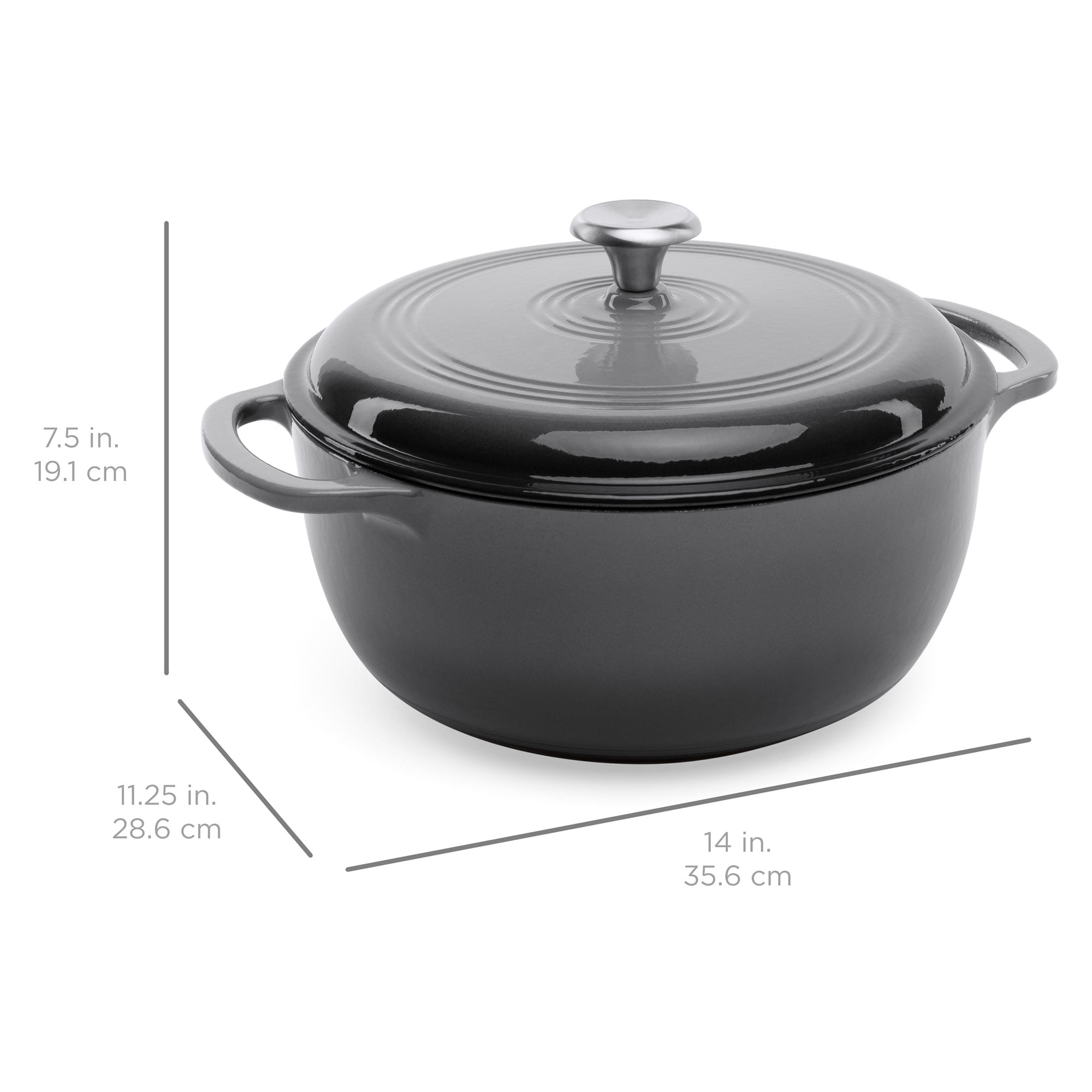 QT Enameled Cast Iron Dutch Oven, Dual Handles Dutch Oven Pot with Lid,Heavy-Duty  Non-stick Round Dutch Oven for Bread Baking, S - AliExpress