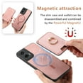 thumbnail image 6 of Classic Back Case for Motorola Moto G Play 4G 2024, with Removable Magnetic Card Slots Support Car Magnetic Mount with Finger Ring Stand Business Thin Fit Case for Moto G Play 4G 2024, Pink, 6 of 8