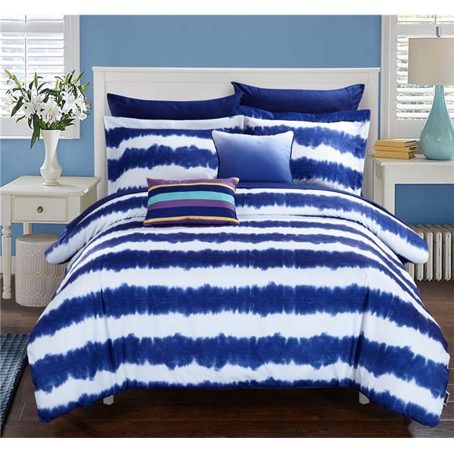 Chic Home Cs2698 Us Benjamin Striped Hand Dipped Shibori Tie Dye