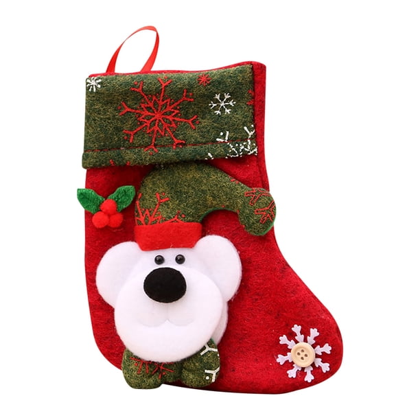 Teissuly Christmas Tree Hanging Mini Stockings Decoration Small Candy Gift Bag Santa Claus Decorative Little Socks Xmas New Year Ornament Party Decor Teissuly WER202310060831