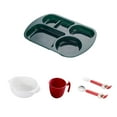 thumbnail image 2 of ¡Compra y Ahorra!, Funda de plástico para niños, cubierta navideña, cubierta para el hogar, contra caídas, cubierta para comida rápida, cuenco, taza de agua, cuchara, tenedor, juego de cinco piezas, 2 of 9