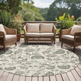 thumbnail image 2 of Green Retro Floral Washable Round Area Rug 5 ft, Farmhouse , Soft Non Slip Rugs Stain Repellent Indoor Felt Carpet for Living Dining Room Bedroom Home Office, 2 of 9