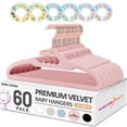 thumbnail image 1 of Cintres pour Bébé, Lot de 60, Cintres pour Vêtements de Bébé Dinos de 11,4‘‘ pour Enfants avec 6 Pcs Séparateurs, Rose, 1 of 5