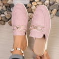 thumbnail image 5 of Dakaela Mules for Women Suede Slip on Flats Shoes Comfortable Closed Toe Backless Dress Slides Loafers 2026 for Business Work Casual Pink 8.5, 5 of 8