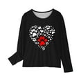 thumbnail image 4 of Odeerbi Kids Girls Fall Winter Basic Layering T-Shirt Cute Print Basic Tees Long Sleeve Shirts Cute Crewneck Tops Dressy Casual Blouses Base Layer Kids Clothes Black, 4 of 5