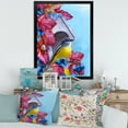 thumbnail image 3 of Designart 'Titmouse Bird Sitting On A Berries Branch Near A Birdhouse' Traditional Framed Art Print, 3 of 4