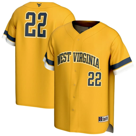 Unisex-GameDay Greats Gold West Virginia Mountaineers Pick-A-Player Baseball Fashion Jersey