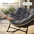 thumbnail image 4 of RADIATA Indoor Outdoor Oversized PE Wicker Papasan Rocking Chair,Extra Wide Rocking Chair with Cushion, 4 of 8