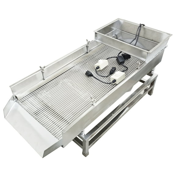 Electric Linear Vibrating Sifter Sieve Shaker Double Motors 7mm Strip Screens