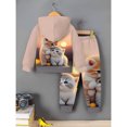 thumbnail image 5 of LIIPEE Autumn Winter Outfit Sets For Girls Cartoon Graphic Long Sleeve Pullover Hoodies And Sweatpants 2 Piece Set Kids Casual Comfortable Cute Outfits,3-4 Years, 5 of 9