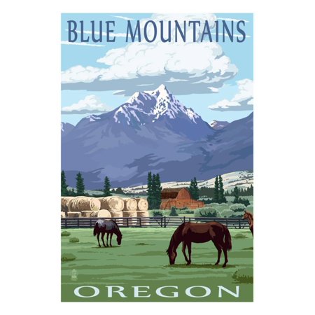 Blue Mountains Scene - Oregon Print Wall Art By Lantern (Blue Mountain State Best Scenes)