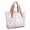 Breast Cancer Ribbon Leaf Heart, variant on Breast Cancer Ribbon Heart Stripe Large Tote Bag for Women, Polyester Roomy Travel Tote with Pockets and Zipper, Foldable Gifts Ideas for Women Men